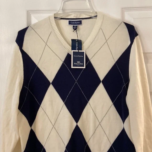 Club Room 100% Pima Cotton Sweater size M brand new with tag it so beautiful - Picture 6 of 8
